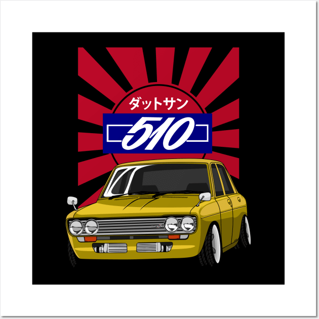 Datsun 510 (Gold) Wall Art by zevalia